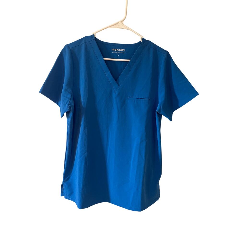 Mandala women’s one pocket scrub top royals blue medium